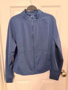 Lightweight Blue Full-Zip Utility Jacket